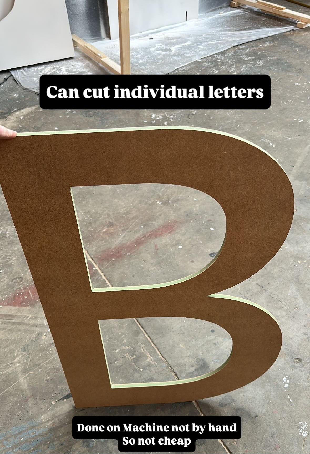 Letter cut outs